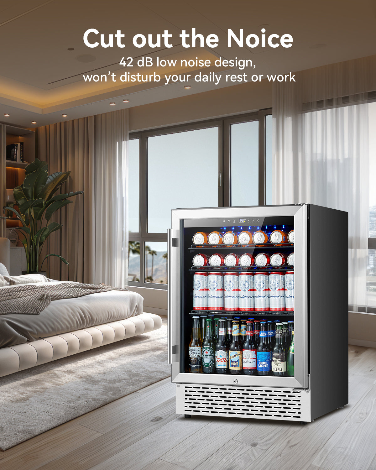 Plotanis-24-inch-beverage-cooler-42-dB-low-noise-design