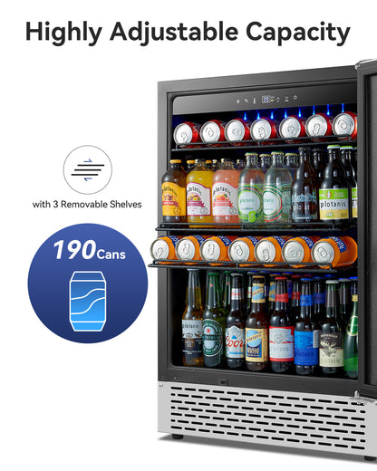 Plotanis-24-inch-foam-door-beverage-fridge-with-3-removable-shelves-PL-150C