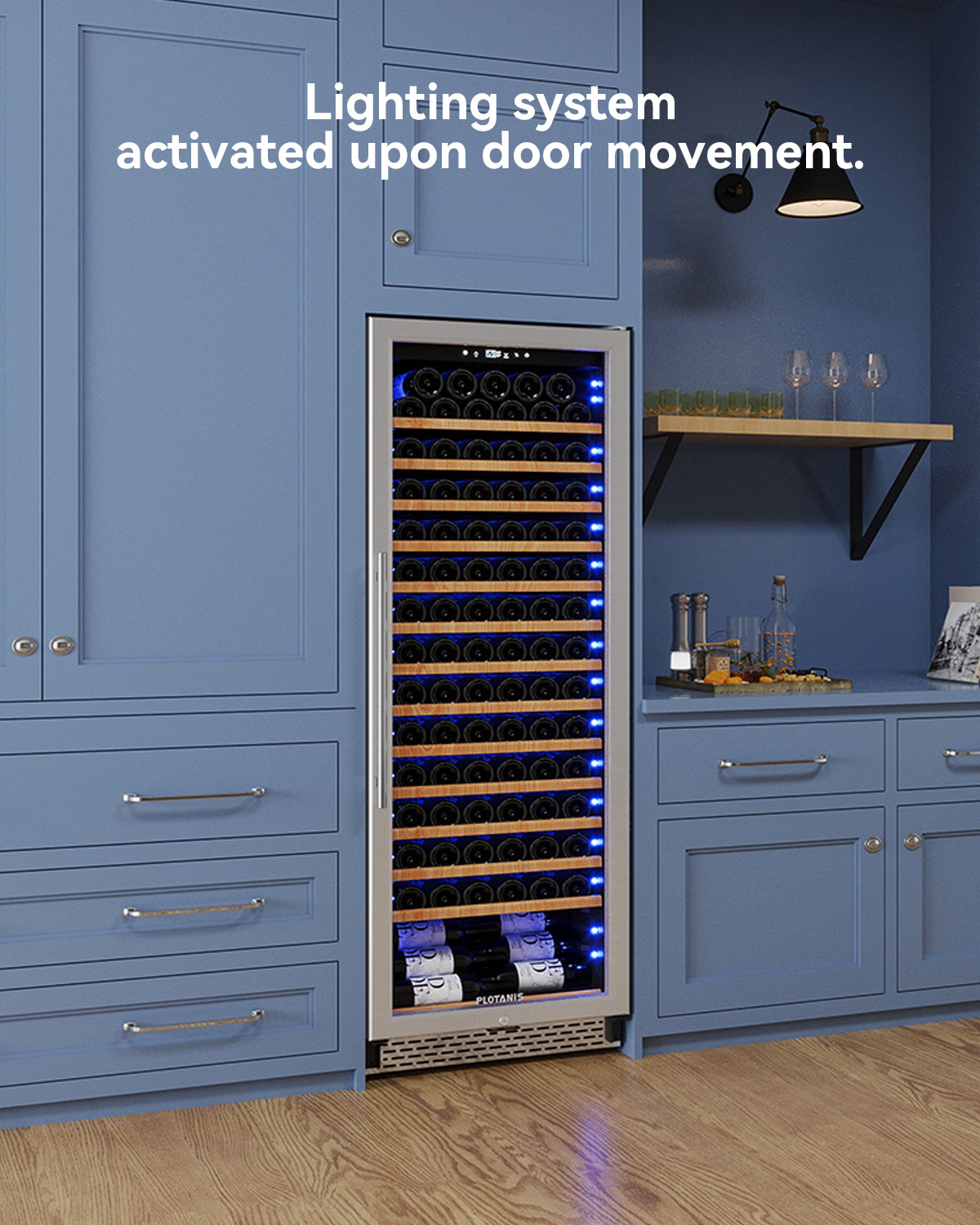 Plotanis 24 Inch Large Wine Fridge, 162 Bottles Wine Refrigerator with Door-Activated Light