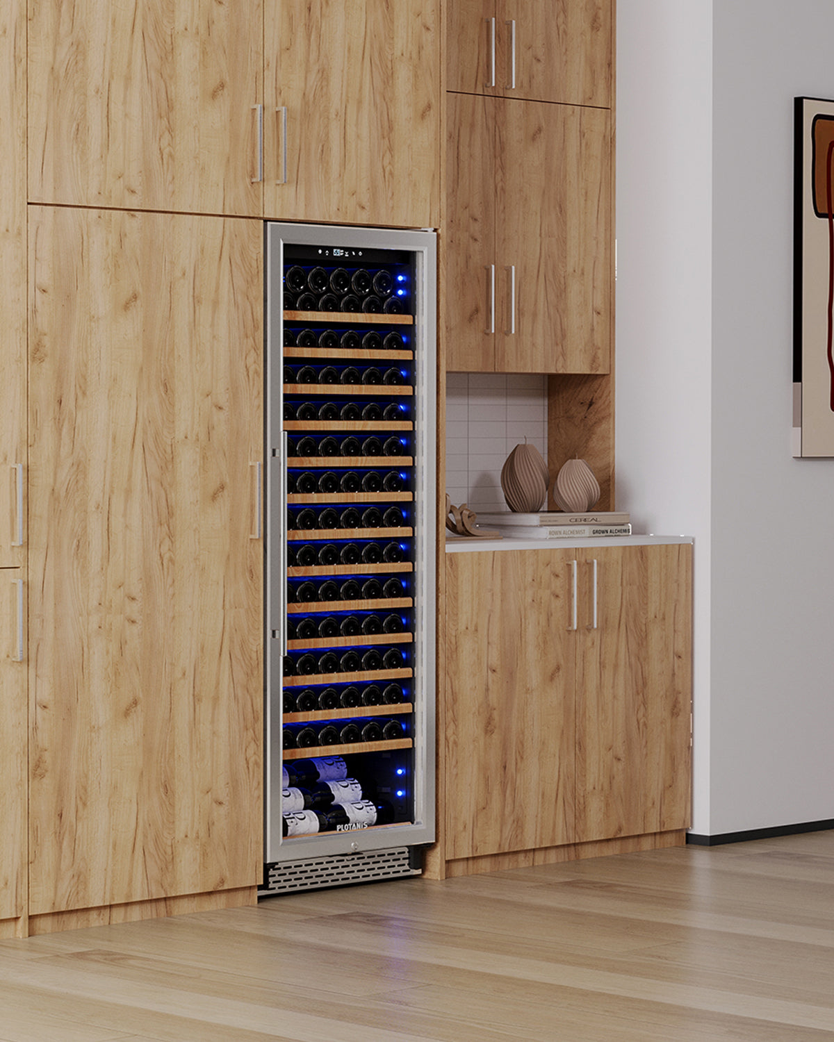 Plotanis 24 Inch Large Wine Fridge, 162 Bottles Wine Refrigerator with Door-Activated Light