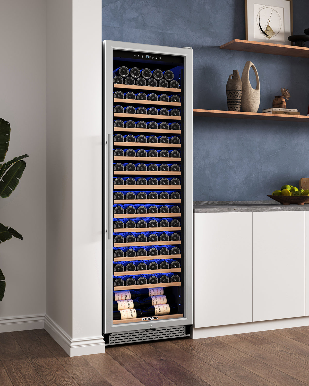 Plotanis-Wine-Fridge-184-Bottles-Tall-Wine-Fridge-built-in-livingroom