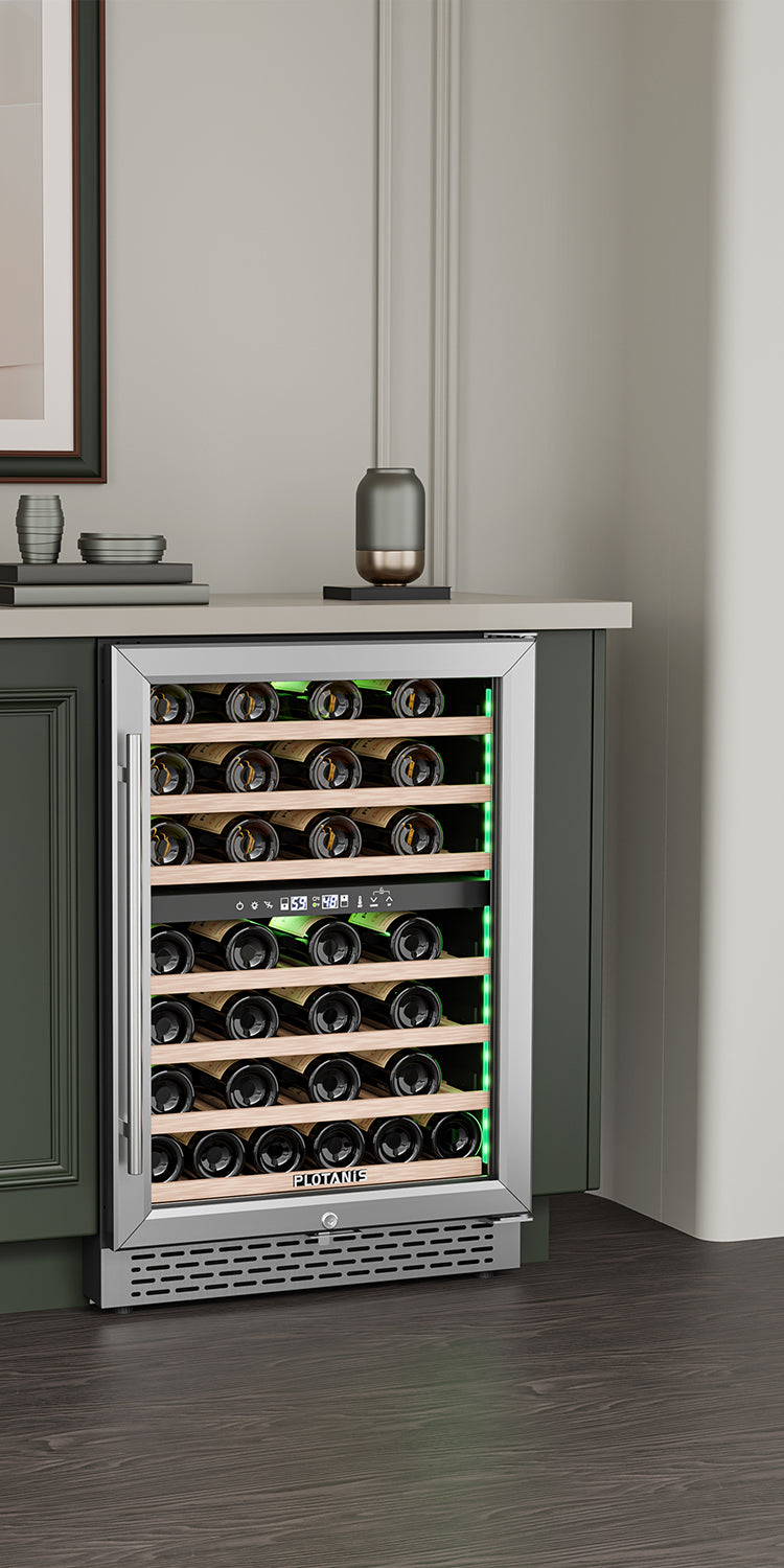 Plotanis 24 inch dual zone wine fridge built-in cooler refrigerator lookbook-4