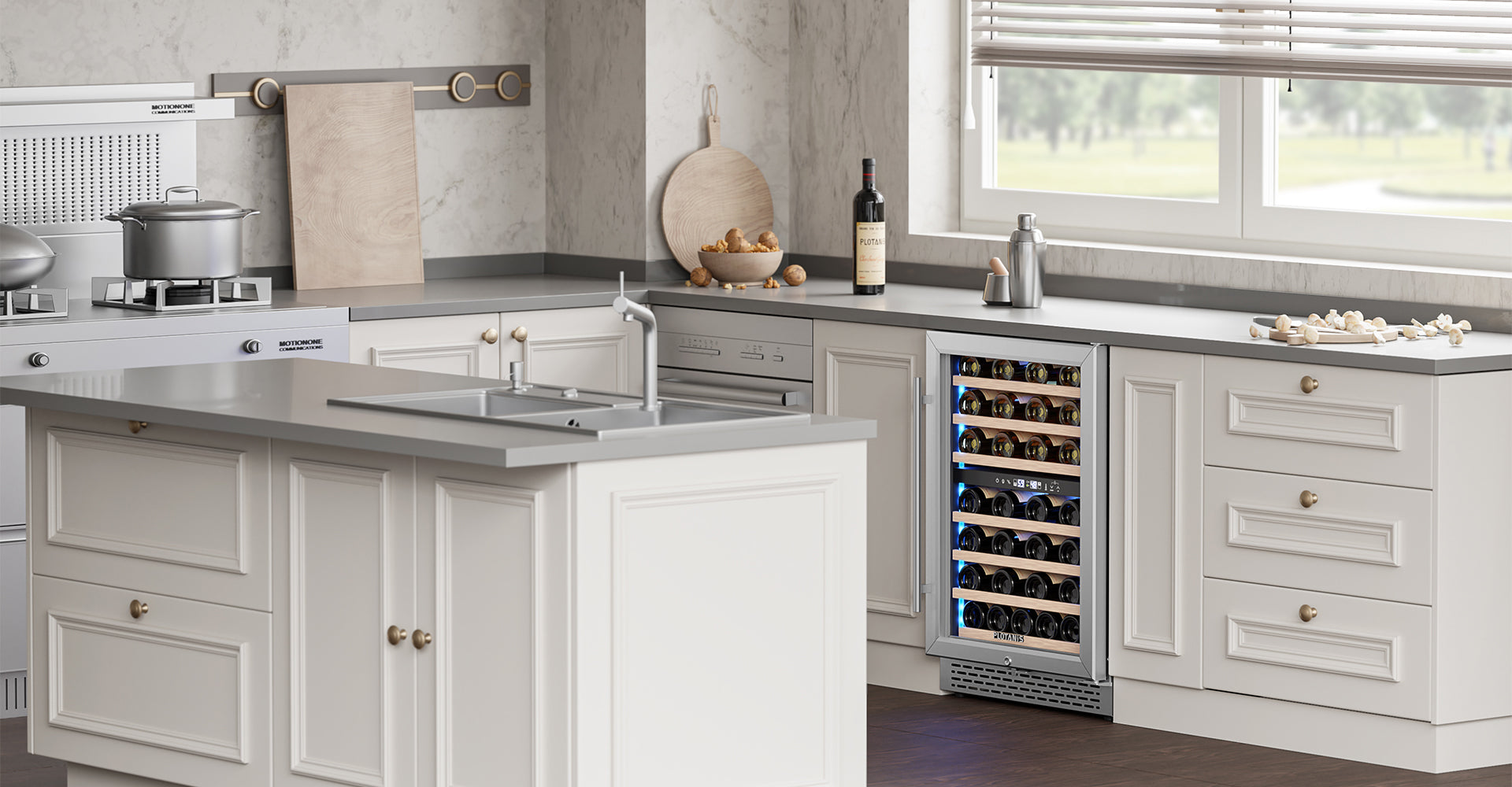 Wine fridge under island clearance