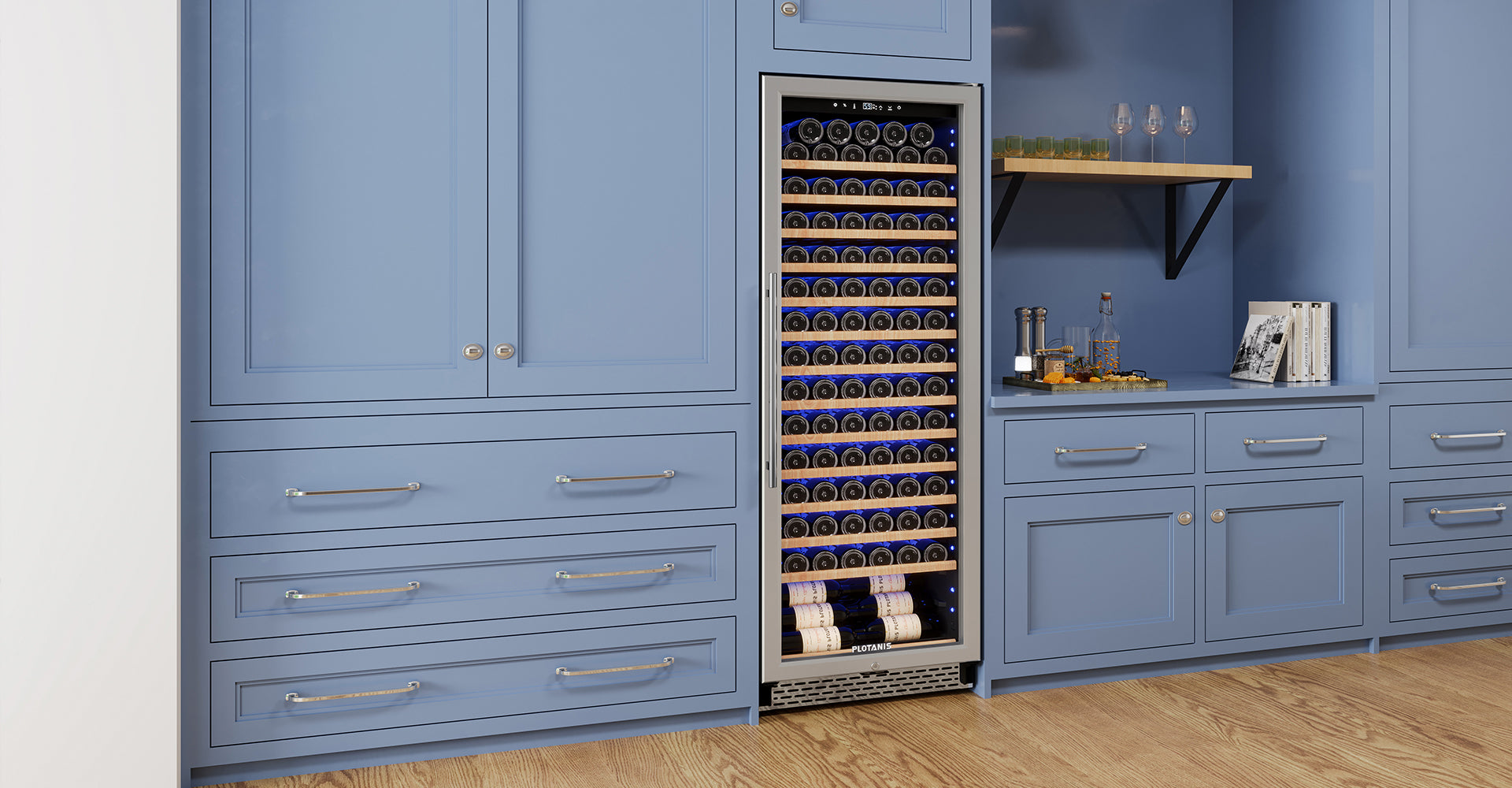 Plotanis 24 inch large wine fridge built-in livingroom-4