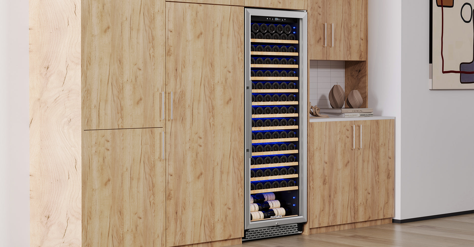 Plotanis 24 inch large wine fridge built-in livingroom-5