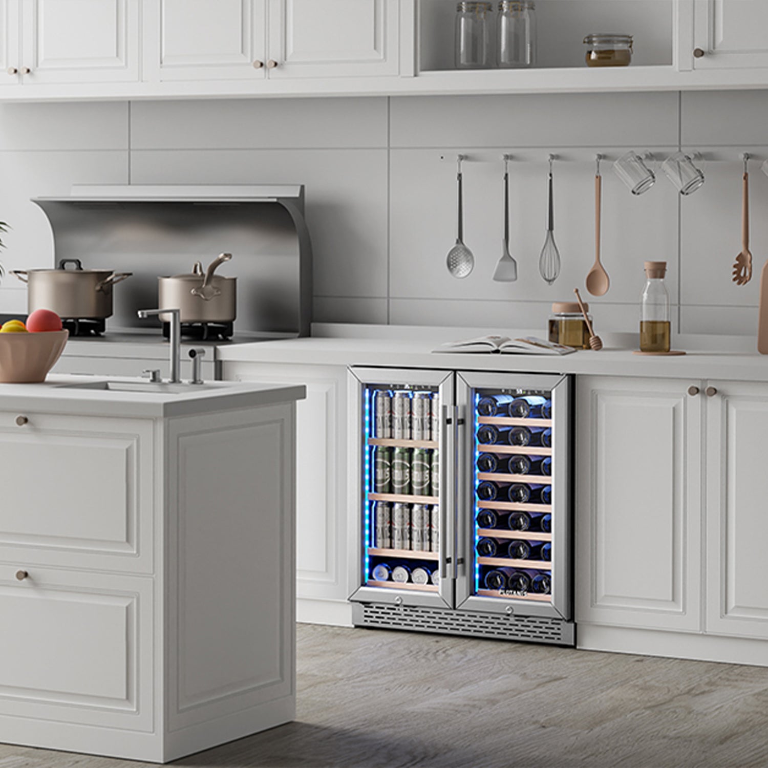 Plotanis 30 inch dual zone wine and beverage fridge cooler refrigerator lookbook-5